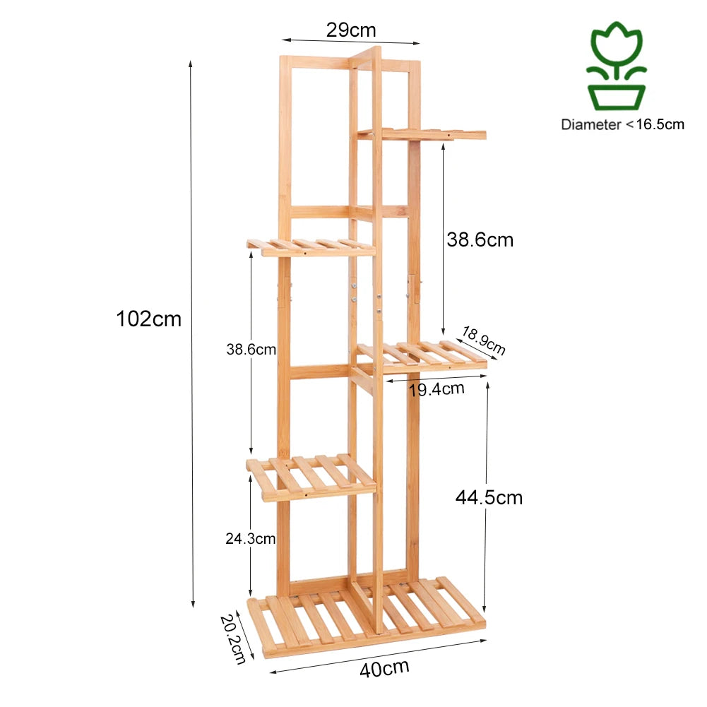 Bamboo 5 / 6 Tier Plant Stand Rack