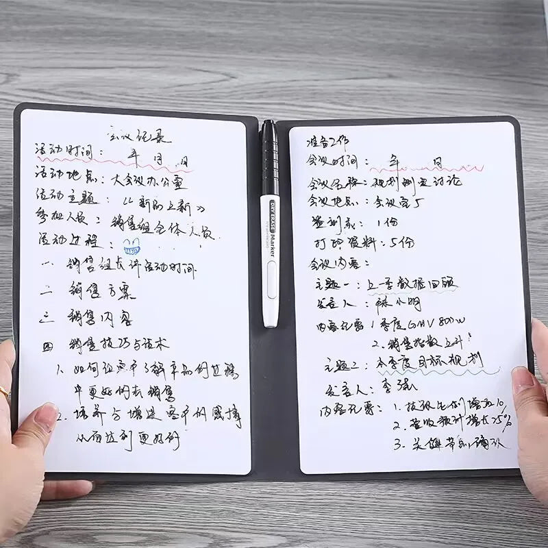 A5 Reusable Whiteboard Leather Notebook