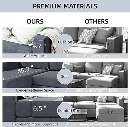 Shunchi-Convertible Sectional Sofa Couch