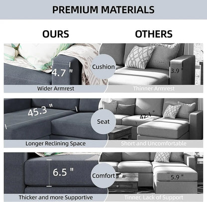 Shunchi-Convertible Sectional Sofa Couch