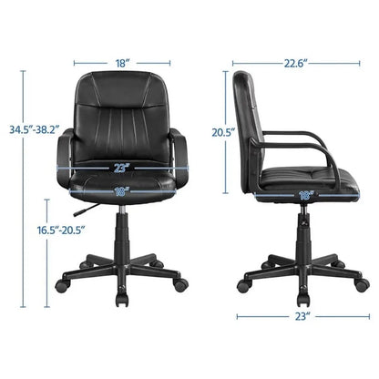 Adjustable Faux Leather Swivel Office Chair