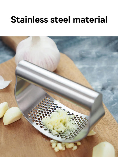 WORTHBUY Manual Stainless Steel Garlic Crusher