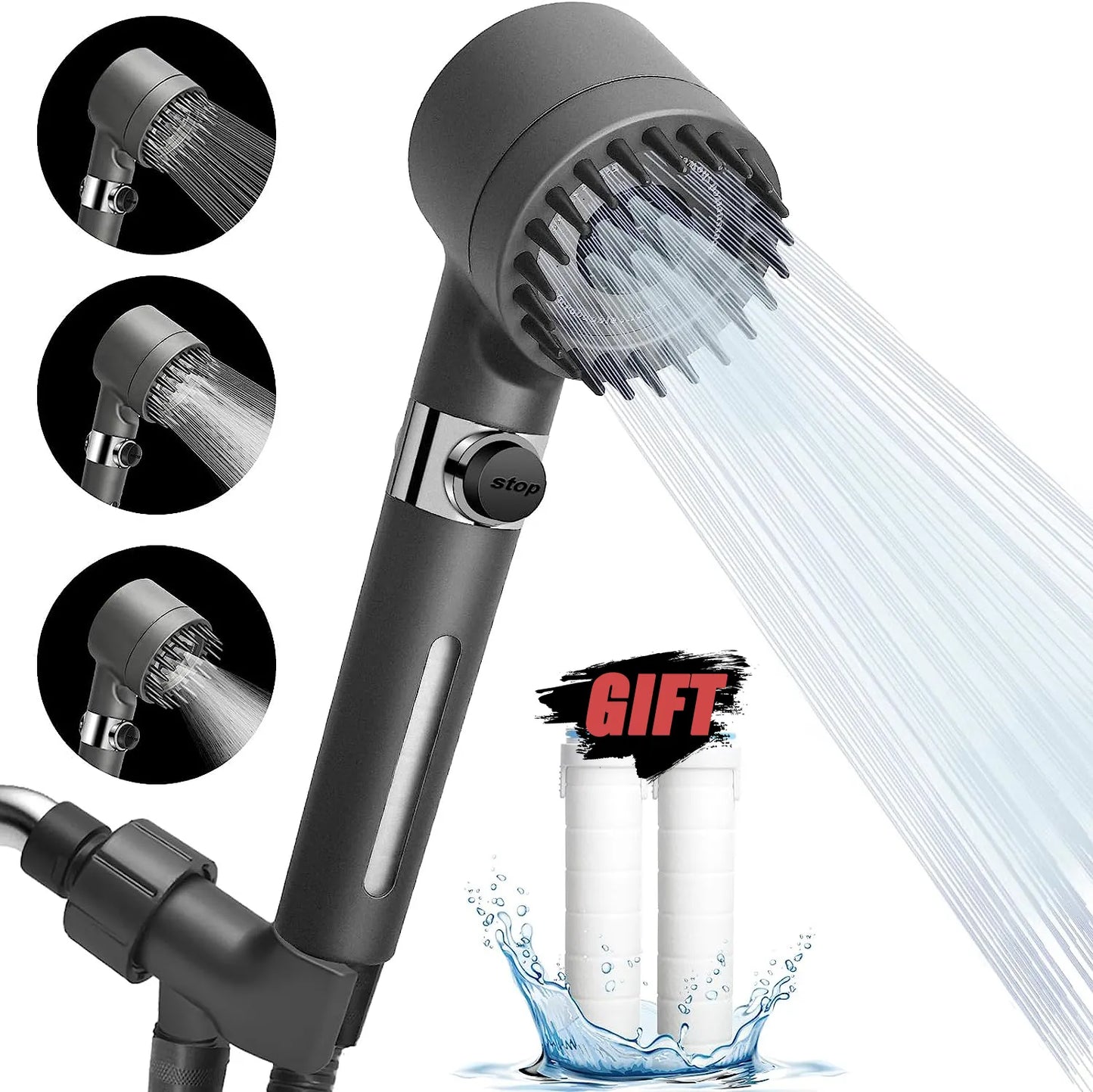 Adjustable Spray with Massage Brush Filter Shower