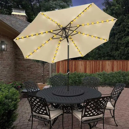 Solar LED Lighted Patio Umbrella Cantilever