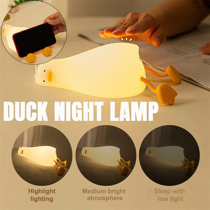 Cute Duck Design Silicone Led Night Light