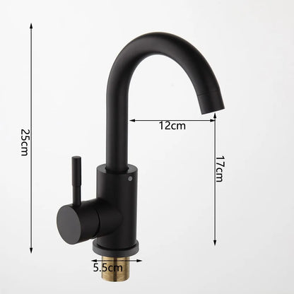 Torayvino Matte Black Sink Deck Mounted Faucet