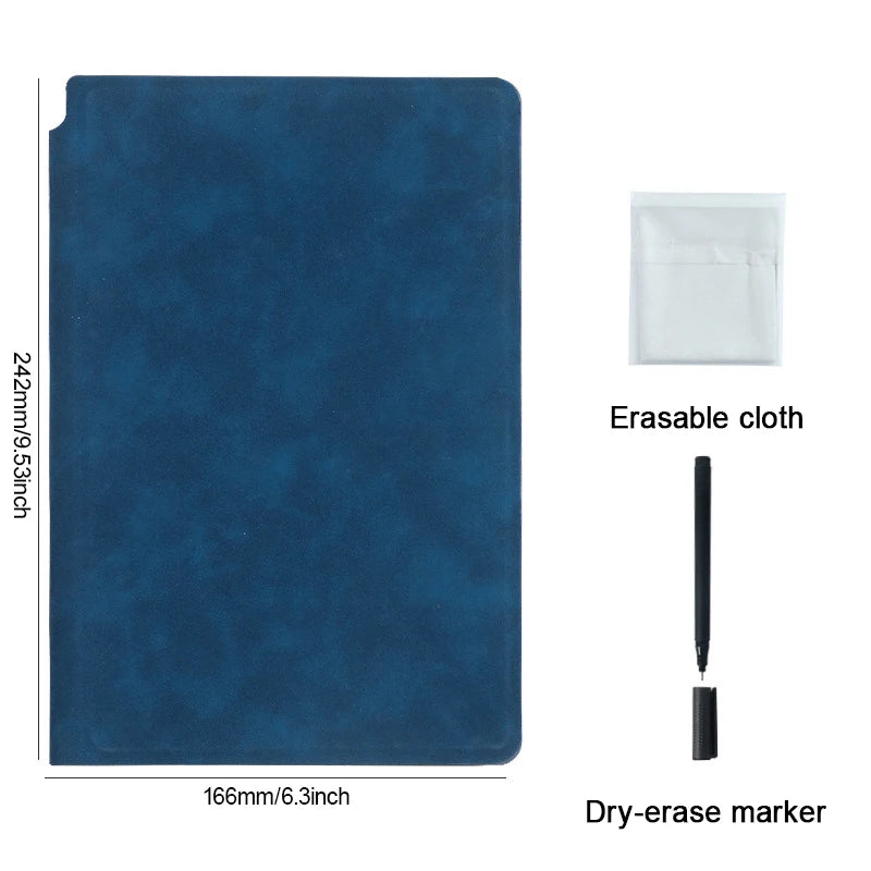 A5 Reusable Whiteboard Leather Notebook