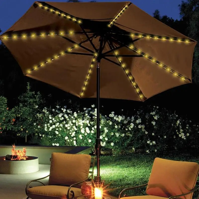 Solar LED Lighted Patio Umbrella Cantilever