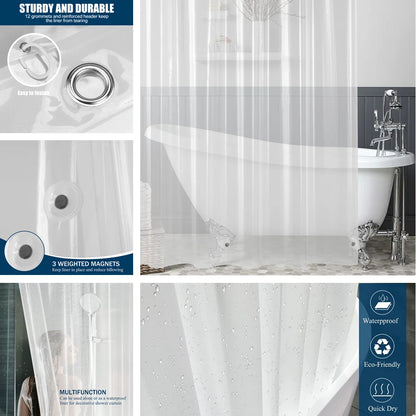 PEVA Shower Curtain with Hooks