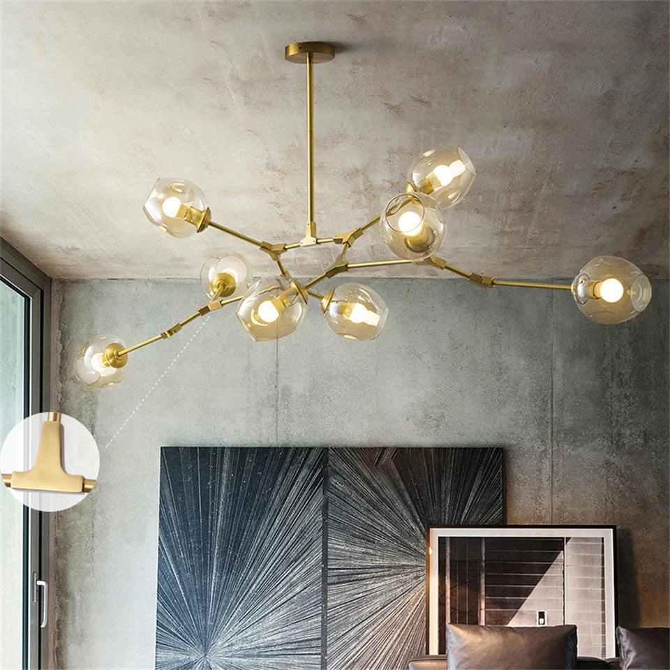 Nordic Luxury LED Molecular chandelier