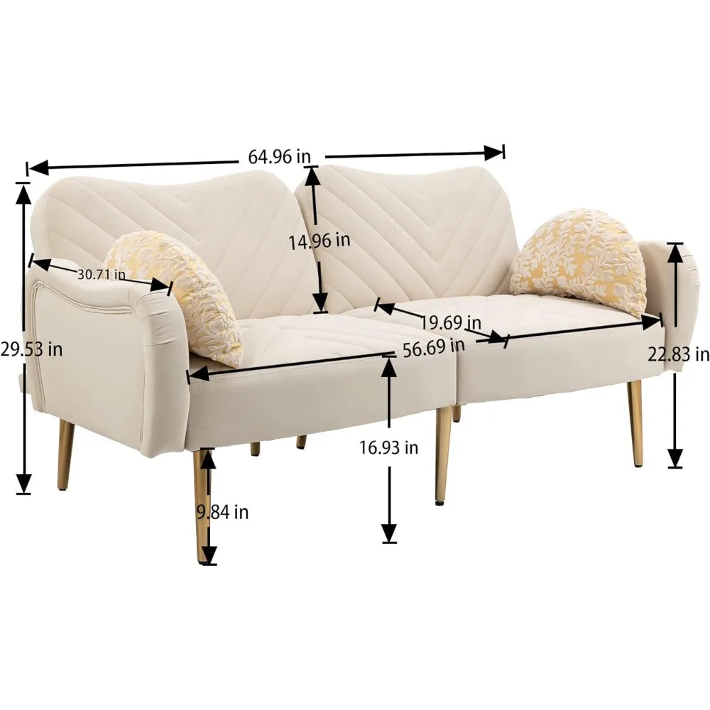 HomSof Loveseat Beige Modern Sofa