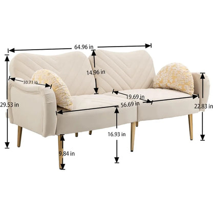 HomSof Loveseat Beige Modern Sofa