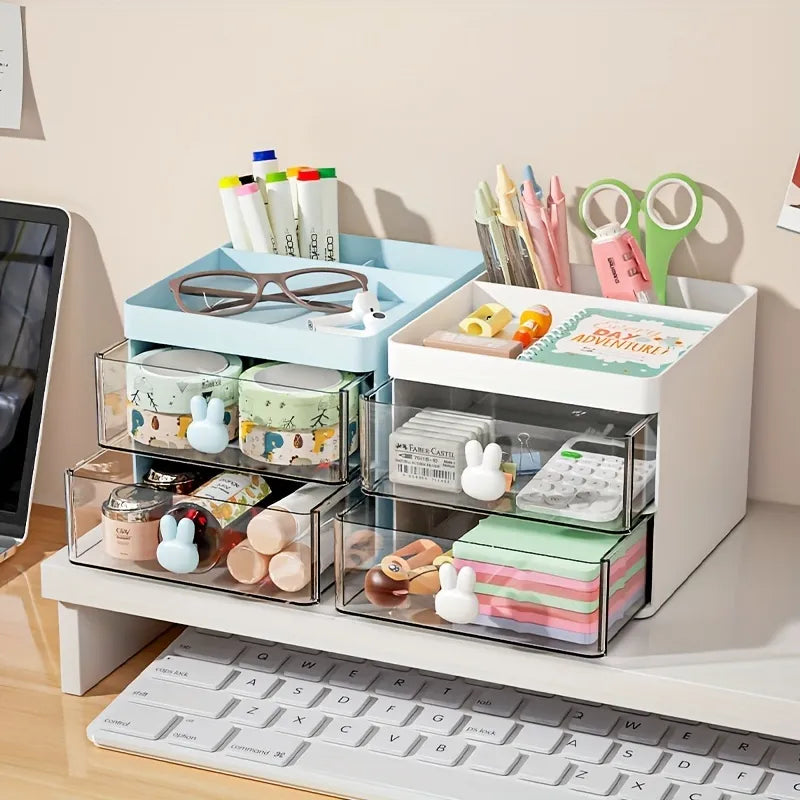 Drawer style pen holder