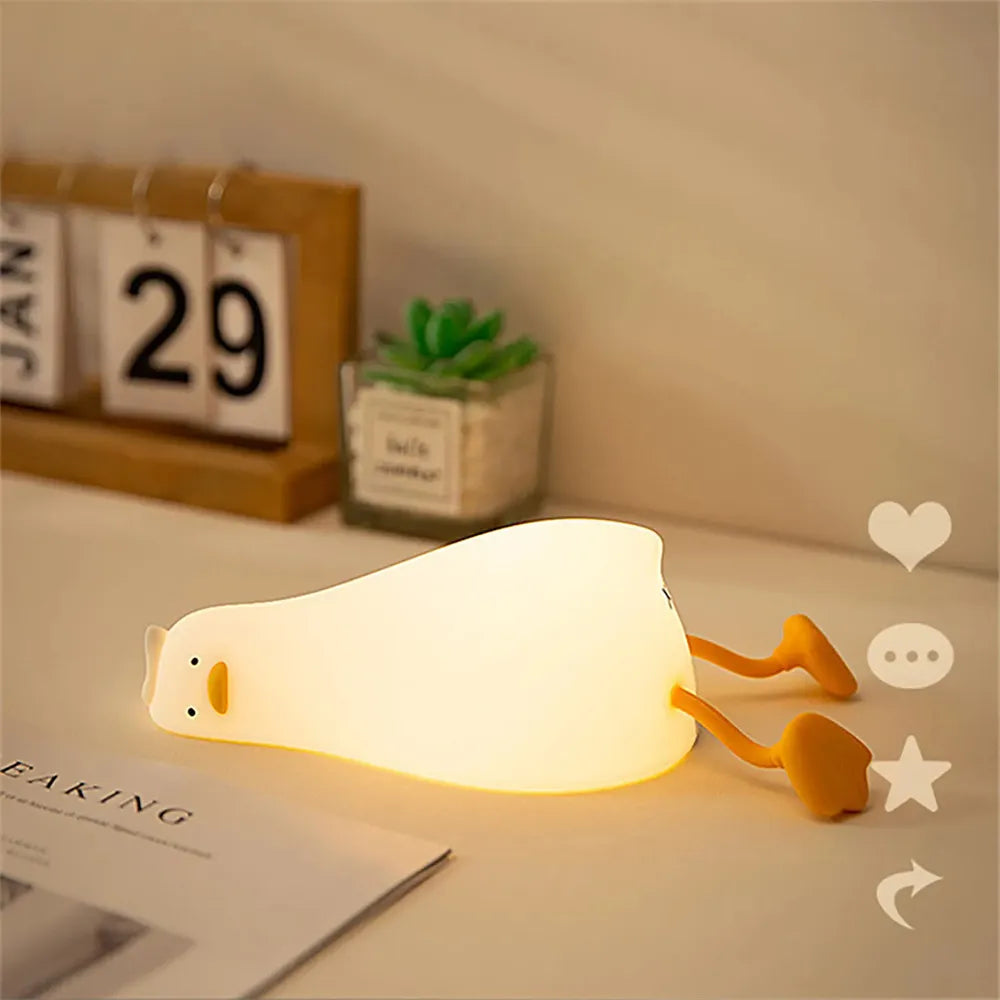 Cute Duck Design Silicone Led Night Light