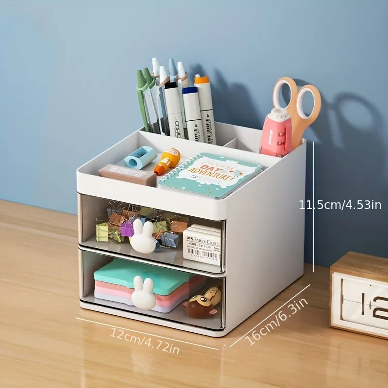 Drawer style pen holder