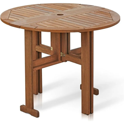 Hardwood Patio Furniture Gateleg Round Table