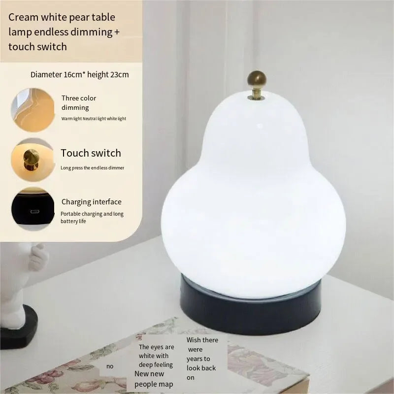 LED Cream Pear Table Lamp