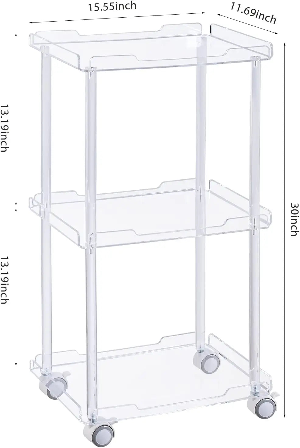 Acrylic Utility Rolling Cart