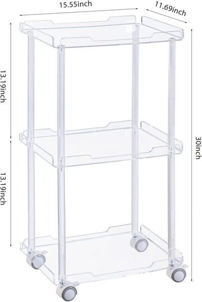 Acrylic Utility Rolling Cart