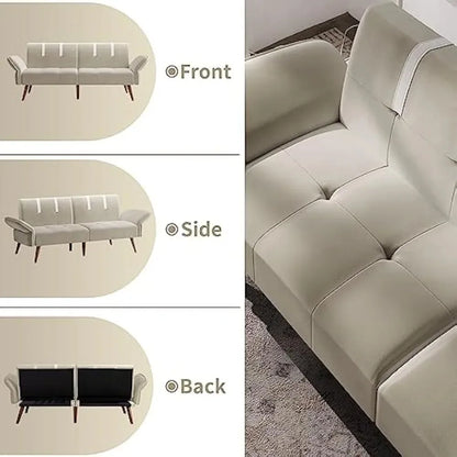 Foldable sofa bed with adjustable armrest backrest