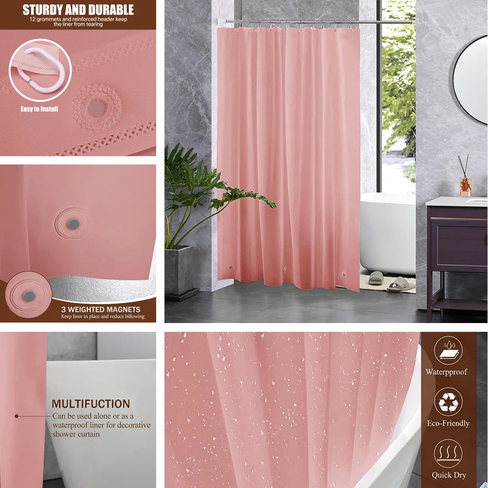 PEVA Shower Curtain with Hooks