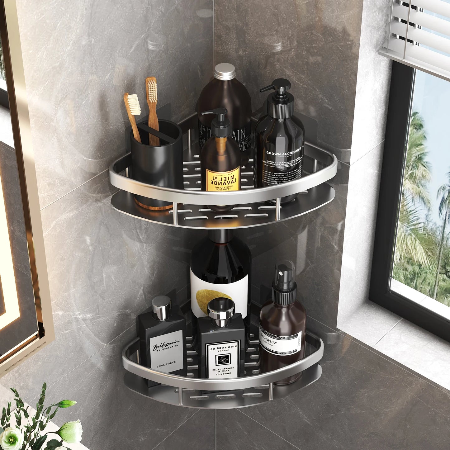 Bathroom Stainless Steel Shelf Storage Organizer