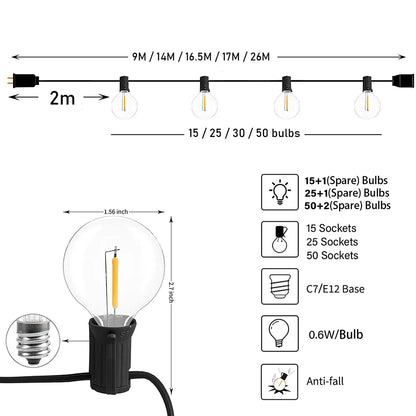 Festoon LED Globe String Fairy Light