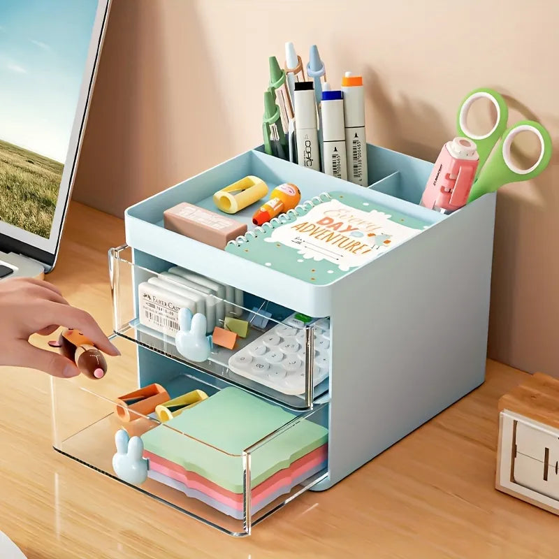 Drawer style pen holder