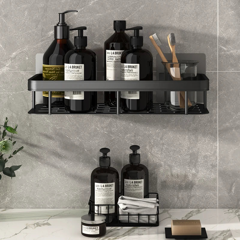 Bathroom Stainless Steel Shelf Storage Organizer