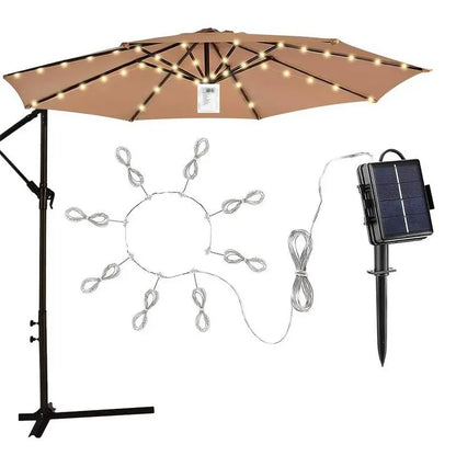 Solar LED Lighted Patio Umbrella Cantilever