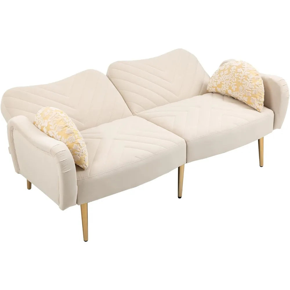 HomSof Loveseat Beige Modern Sofa