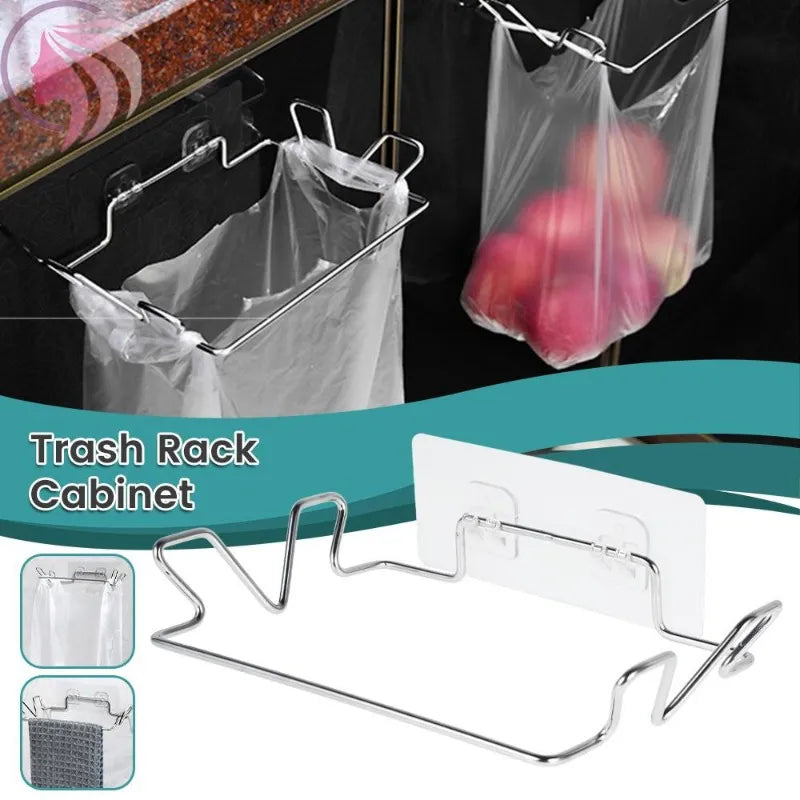 Hangable Stainless Steel Garbage Bag Rack