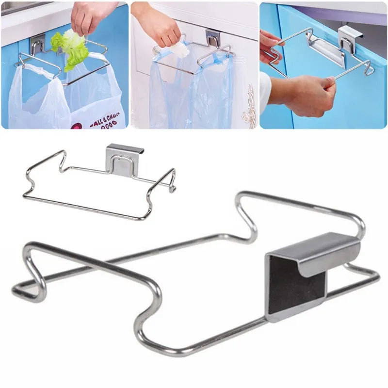 Hangable Stainless Steel Garbage Bag Rack