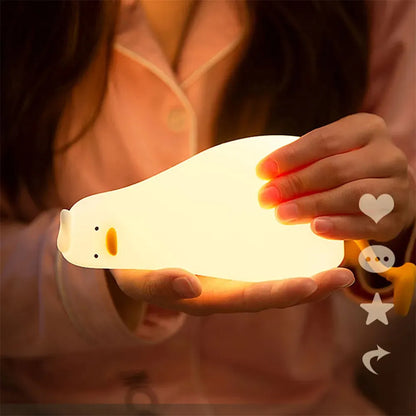 Cute Duck Design Silicone Led Night Light